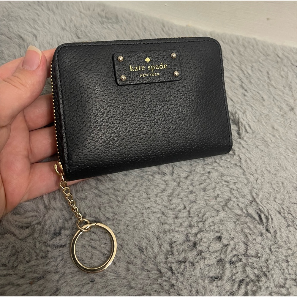 KATE ♠️ SPADE BLACK LEATHER SM WALLET - Picture 4 of 8
